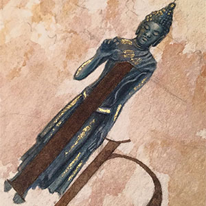 In The Pure Morning calligraphy print detail